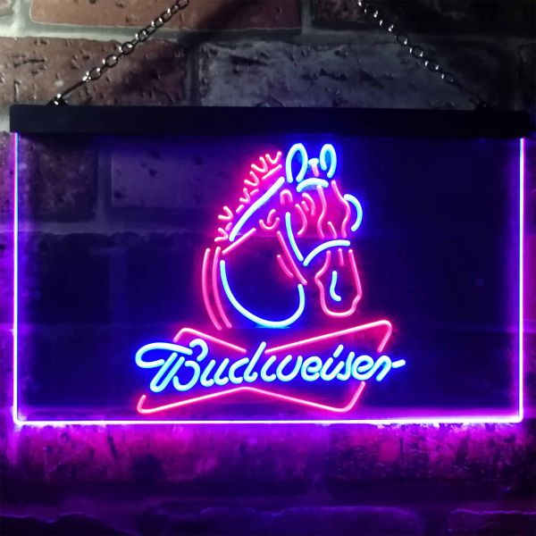 Budweiser Beer Clydesdale Horse Neon-Like LED Sign